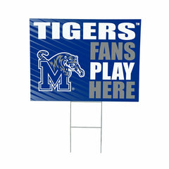 University of Memphis Coroplast Yard Sign "Fans Play Here", Collegiate, Home