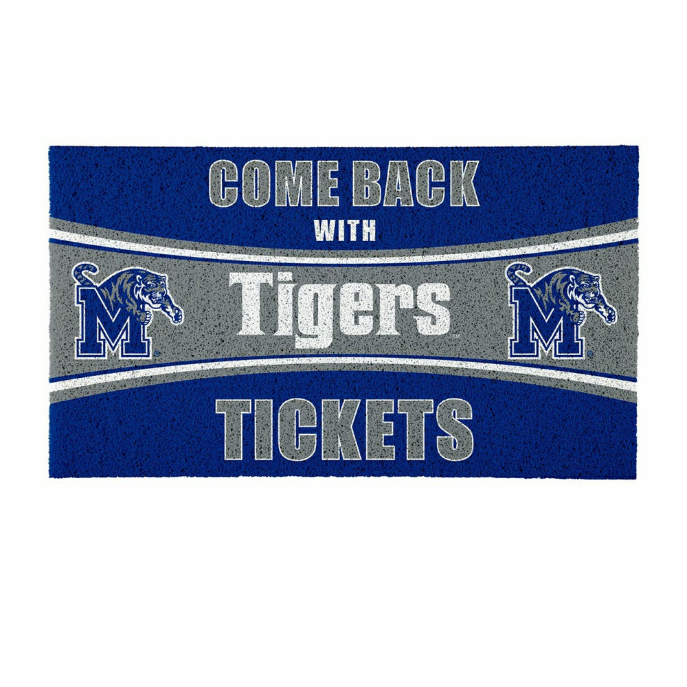 28" x 16" PVC Trapper Mat, Come Back with Tickets, University of Memph, Collegiate