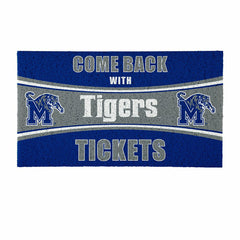 28" x 16" PVC Trapper Mat, Come Back with Tickets, University of Memph, Collegiate