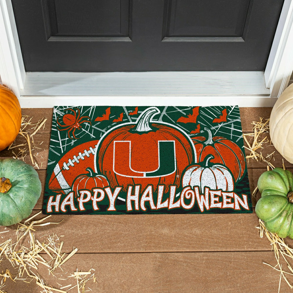 University of Miami Halloween PVC Mat, 28"x16", Collegiate