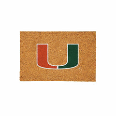 University of Miami Large Full Color Coir Mat, 36"x24", Collegiate