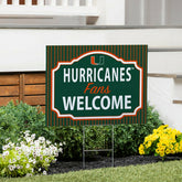 University of Miami Coroplast Yard Sign, "Fans Welcome", Collegiate, Home