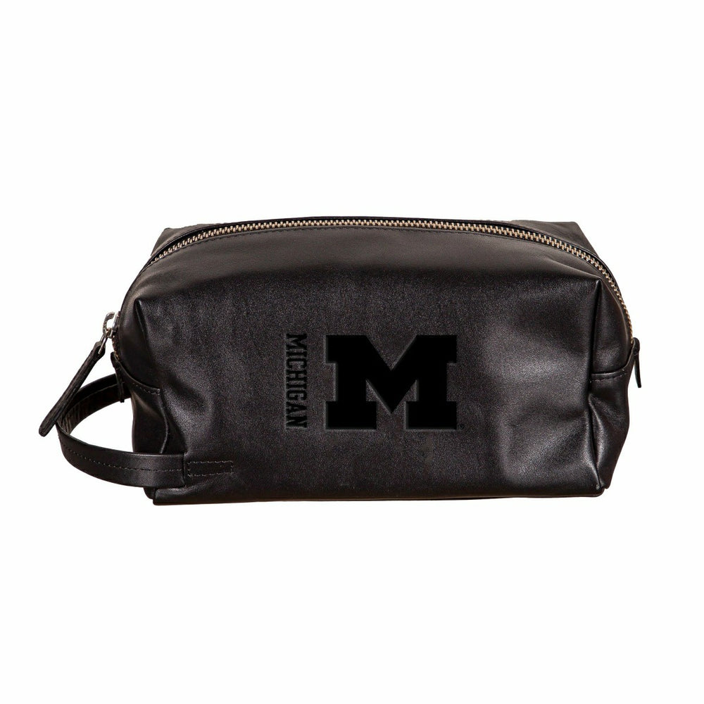 University Of Michigan, Embossed Toiletry Bag, Black, Collegiate, Home