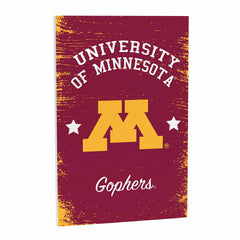 University of Minnesota Wood Wall Sign, 16x24, Collegiate, Home