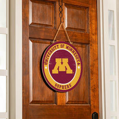 University of Minnesota Round Door Décor with Hanging Rope, 18x18, Collegiate, Home
