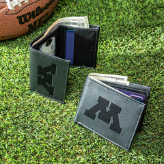 University of Minnesota, Bi-Fold and Tri-Fold Wallet Gift Set, Black, Collegiate, Home