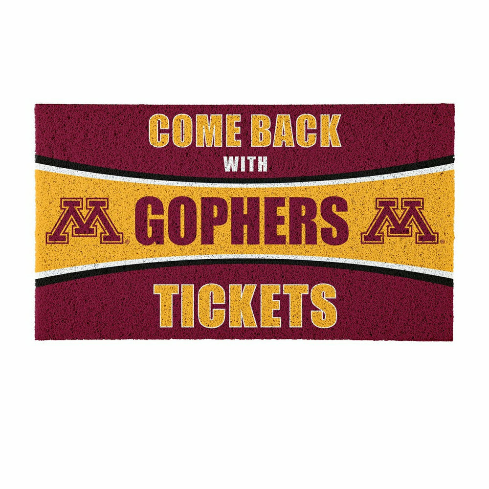 28" x 16" PVC Trapper Mat, Come Back with Tickets, University of Minne, Collegiate