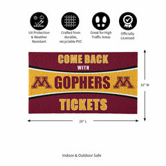 28" x 16" PVC Trapper Mat, Come Back with Tickets, University of Minne, Collegiate