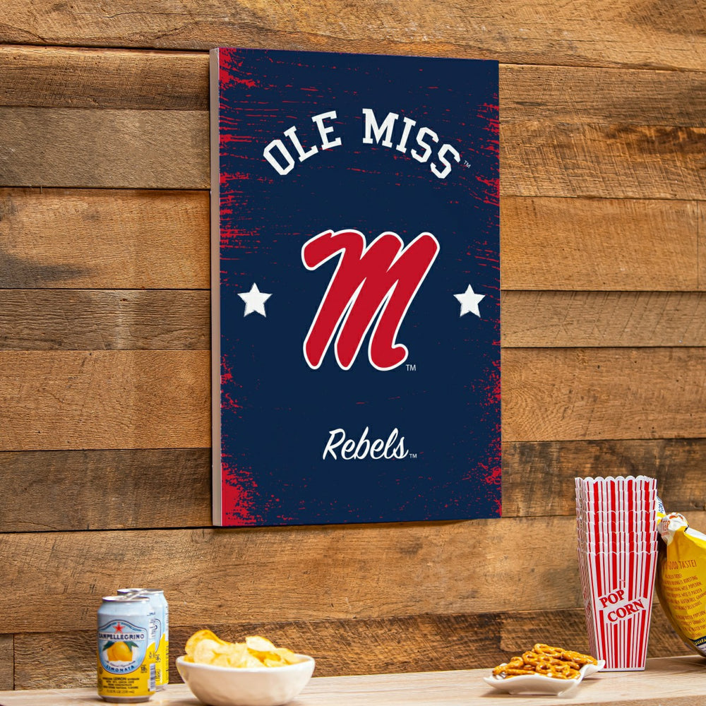 University of Mississippi Wood Wall Sign, 16x24, Collegiate, Home