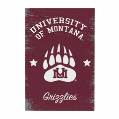University of Montana Wood Wall Sign, 16x24, Collegiate, Home