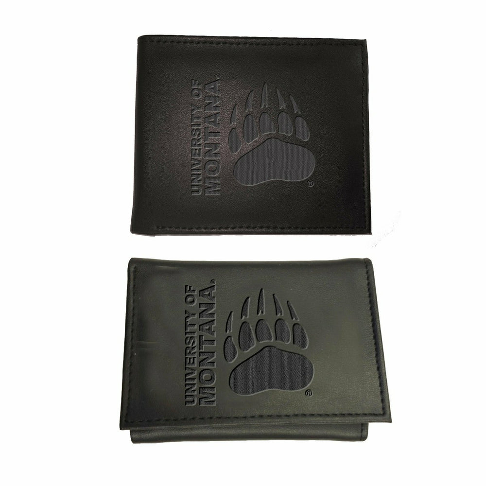 University of Montana, Bi-Fold and Tri-Fold Wallet Gift Set, Black, Collegiate, Home