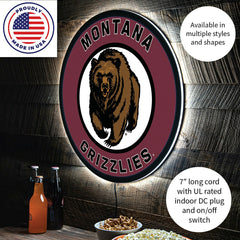 LED Wall Decor, Round, University of Montana, Collegiate, Home