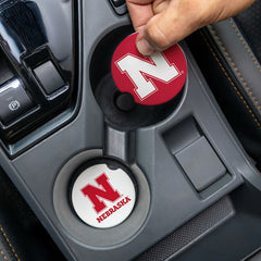 University of Nebraska Car Coaster Set, 2pc, Collegiate, Home