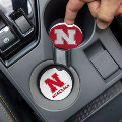 University of Nebraska Car Coaster Set, 2pc, Collegiate, Home