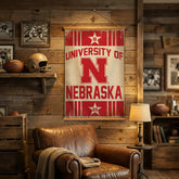 University of Nebraska, Canvas Wall Tapestry, Medium, 36x24, Collegiate, Home