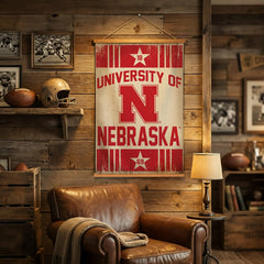 University of Nebraska, Canvas Wall Tapestry, Medium, 36x24, Collegiate, Home