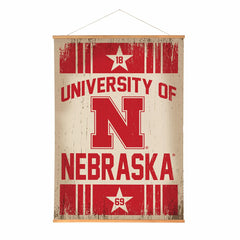 University of Nebraska, Canvas Wall Tapestry, Large, 54x36, Collegiate, Home