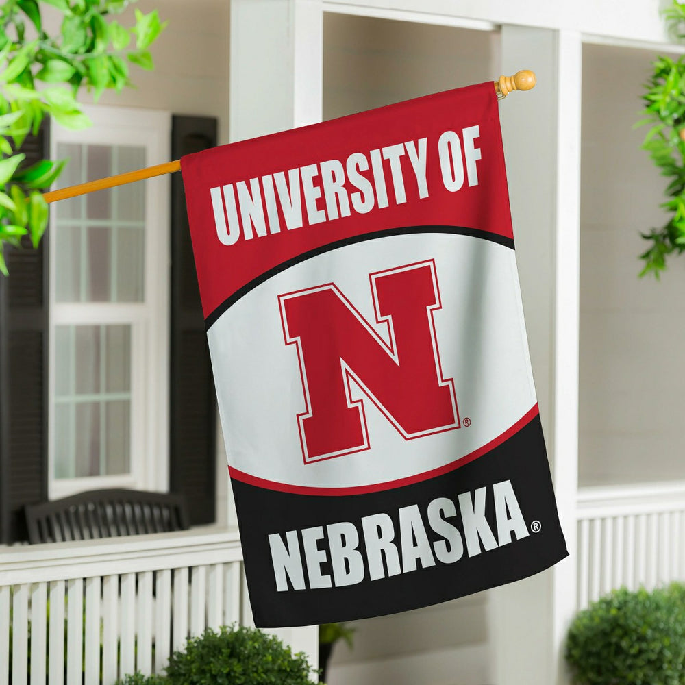 University of Nebraska Suede Flag, House, Collegiate, Home