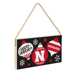 University of Nebraska Holiday Wood Wall Sign, 6x11, Collegiate, Home