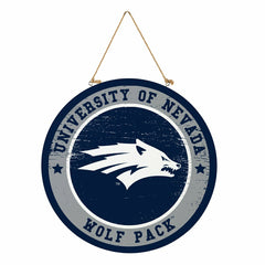 University of Nevada Round Door Décor with Hanging Rope, 18x18, Collegiate, Home