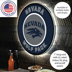 LED Wall Decor, Round, University of Nevada, Collegiate, Home