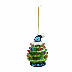 4" LED Ceramic Christmas Tree Ornament with Team Santa Hat, University, Collegiate, Home
