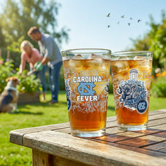University of North Carolina 16oz Glass pint, Set of 2, Collegiate, Home