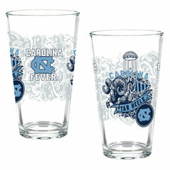 University of North Carolina 16oz Glass pint, Set of 2, Collegiate, Home