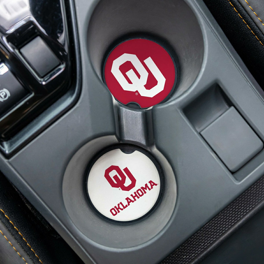 University of Oklahoma Car Coaster Set, 2pc, Collegiate, Home