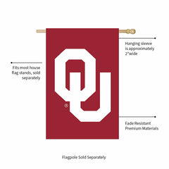 University of Oklahoma Applique House Flag, Collegiate, Home