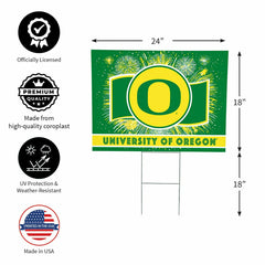 University of Oregon Yard Sign, Patriotic, Collegiate, Home