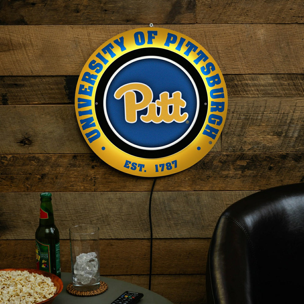 University of Pittsburgh, Metal Lite, Round, Collegiate