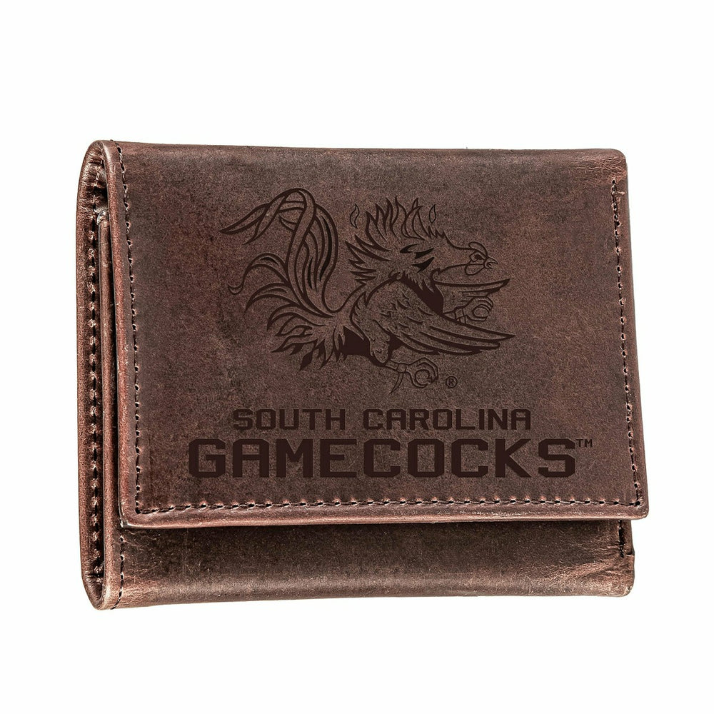 University of South Carolina, Tri-Fold Wallet, Brown, CH, 100% Genuine, Collegiate, Home