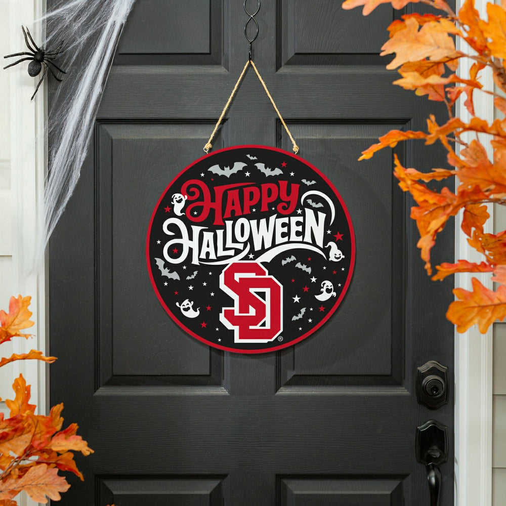 University of South Dakota Halloween Round Door Décor with Hanging Rop, Collegiate, Home