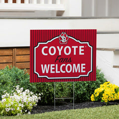 University of South Dakota Coroplast Yard Sign, "Fans Welcome", Collegiate, Home