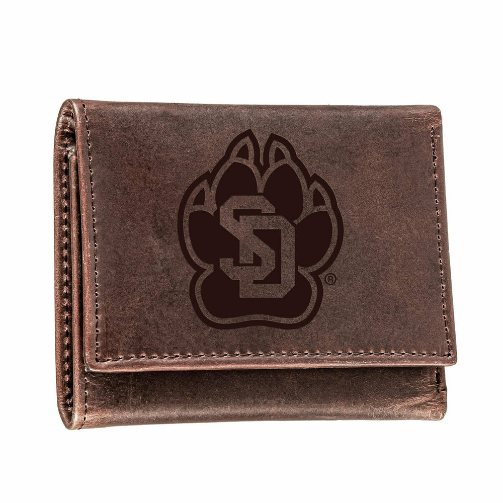 University of South Dakota, Tri-Fold Wallet, Brown, CH, 100% Genuine L, Collegiate, Home