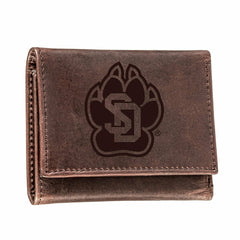 University of South Dakota, Tri-Fold Wallet, Brown, CH, 100% Genuine L, Collegiate, Home