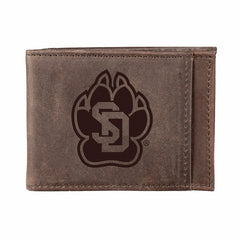 Front Pocket Wallet w/ RFID Blocking, University of South Dakota, Brow, Collegiate, Home