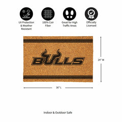 University of South Florida Large One Color Coir Mat, 36"x24", Collegiate