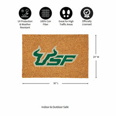 University of South Florida Large Full Color Coir Mat, 36"x24", Collegiate