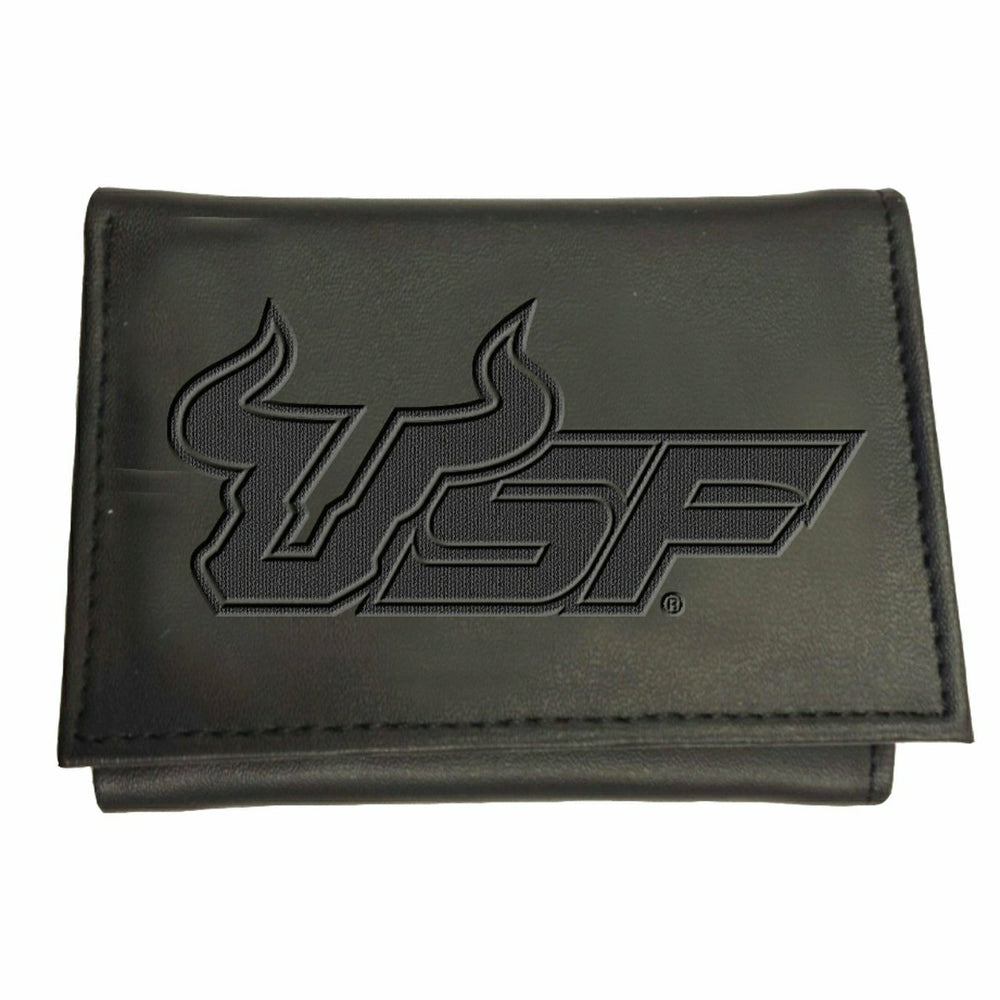 South Florida University , Tri-Fold Wallet, Black, Collegiate, Home