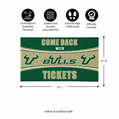 28" x 16" PVC Trapper Mat, Come Back with Tickets, University of South, Collegiate