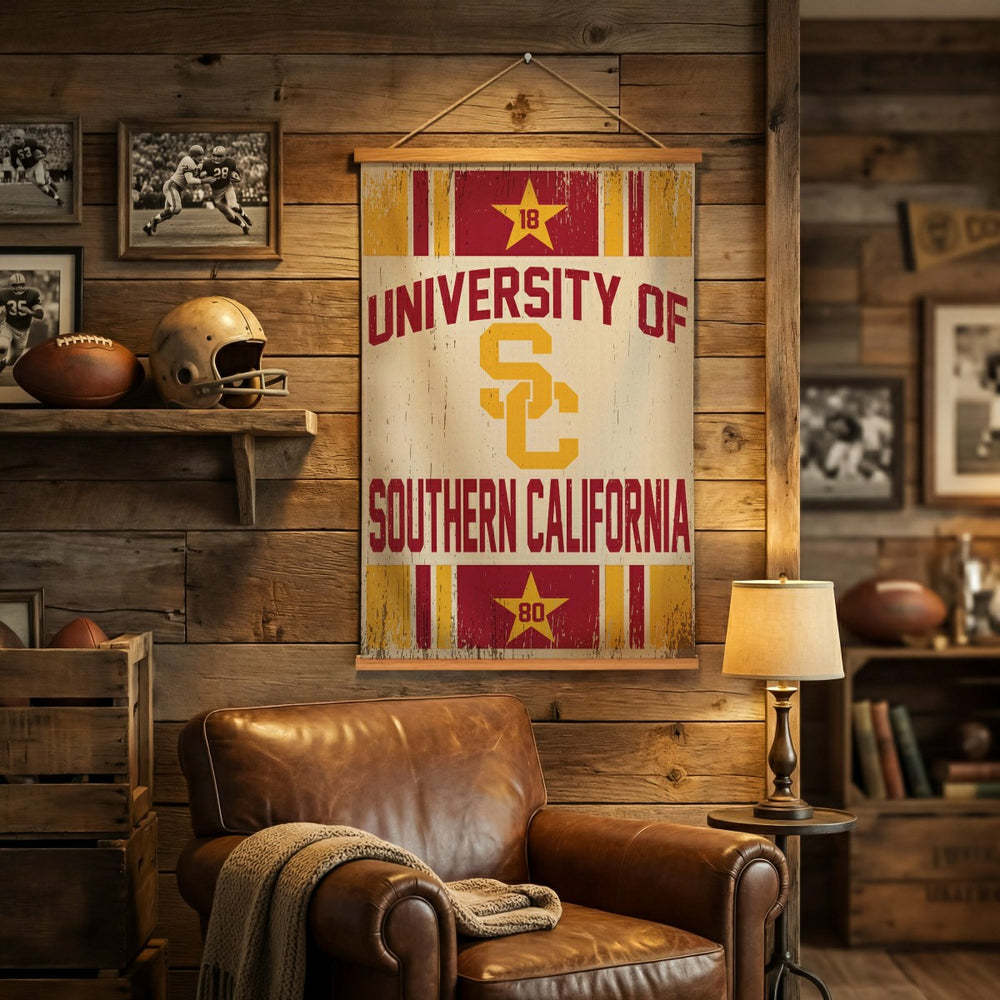 University of Southern California, Canvas Wall Tapestry, Medium, 36x24, Collegiate, Home