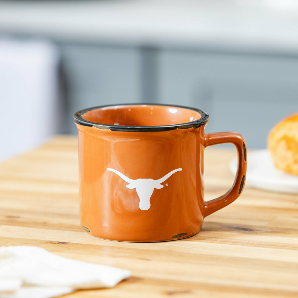 University of Texas Ceramic Camp Cup with Enamel Finish, 14oz, Collegiate, Home
