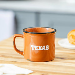 University of Texas Ceramic Camp Cup with Enamel Finish, 14oz, Collegiate, Home