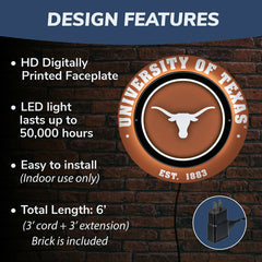 University of Texas, Metal Lite, Round, Collegiate