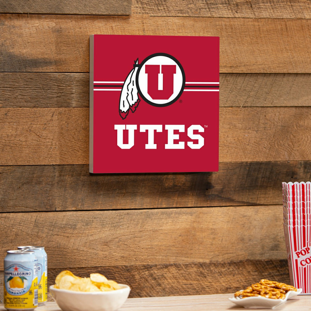 University of Utah Wood Wall Sign, 12x12, Collegiate, Home