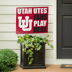 University of Utah Coroplast Yard Sign "Fans Play Here", Collegiate, Home