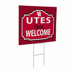 University of Utah Coroplast Yard Sign, "Fans Welcome", Collegiate, Home