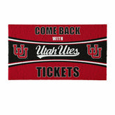28" x 16" PVC Trapper Mat, Come Back with Tickets, University of Utah, Collegiate